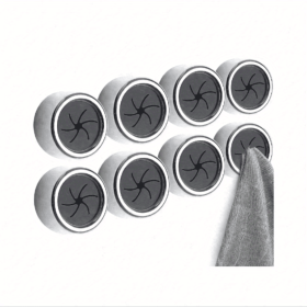1/3/8pcs Kitchen Towel Holder, Self Adhesive Wall Dish Towel Hook, Round Wall Mount Towel Holder For Bathroom, Kitchen And Home, Wall, Cabinet, G (quantity: 8pcs)
